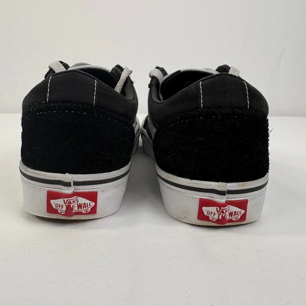Vans Ward Low Top Black White‎ Suede Canvas Skate Shoes 500714 M 7 W 8.5